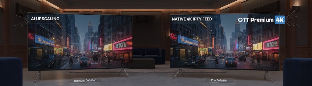 AI Upscaling vs IPTV 4K Natif : Le Guide Ultime