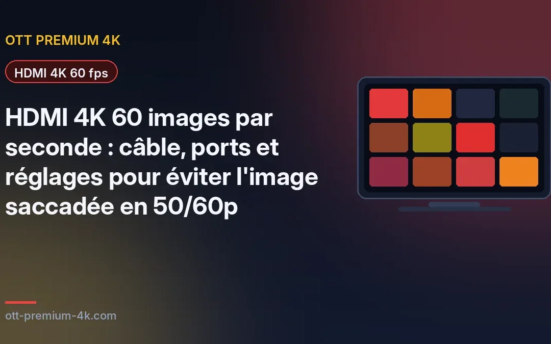 HDMI 4K 60 images par seconde : câble, ports et réglages pour éviter l&rsquo;image saccadée en 50/60p